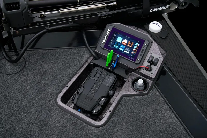 Slide: The Image of 2025 Ranger RT188P boat dashboard with steering wheel and digital display. - 14