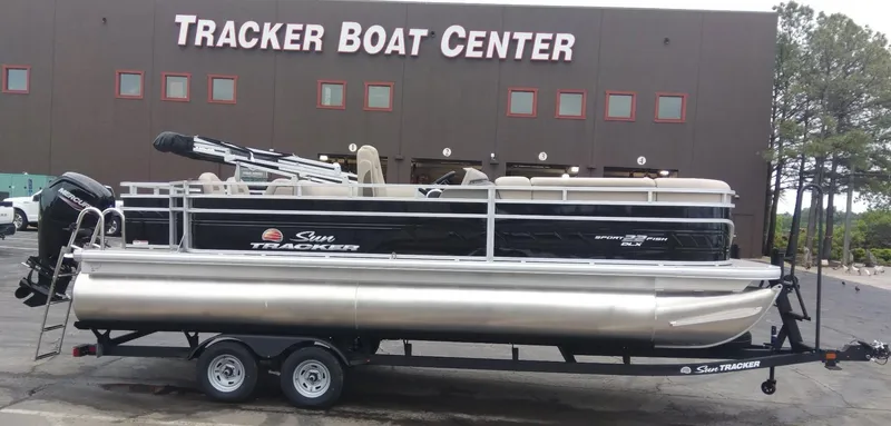 The Image of 2025 Sun Tracker SportFish 22 DLX pontoon boat at Tracker Boat Center. - 0
