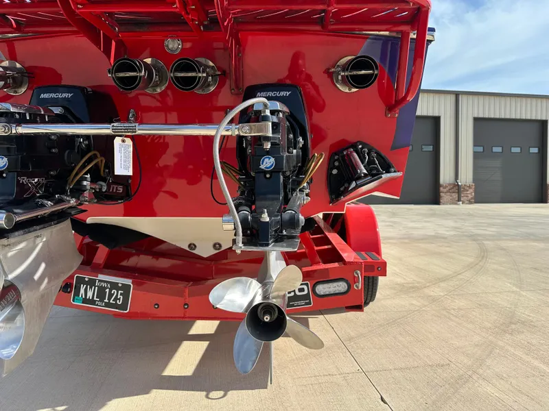 Slide: The Image of Rear view of a 2004 Cigarette 38 Top Gun boat with Mercury engines. - 28