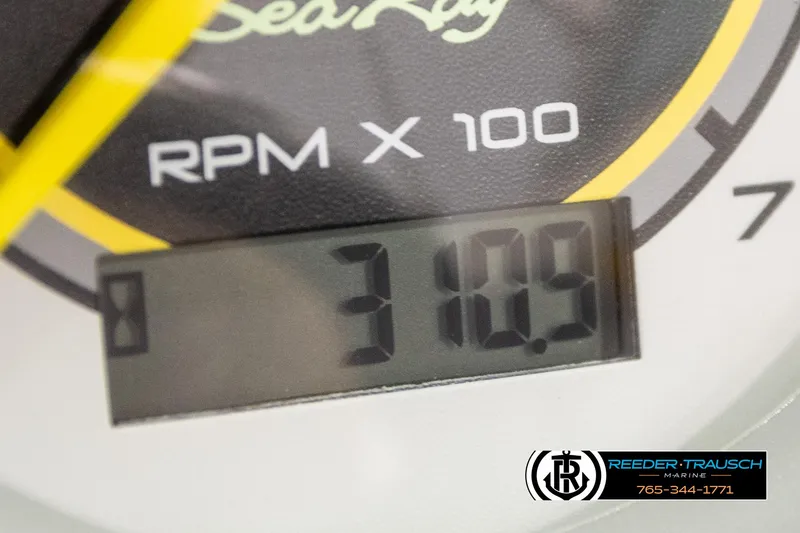 Slide: The Image of Tachometer of 2011 Sea Ray 185 Sport showing 3109 RPM. - 32