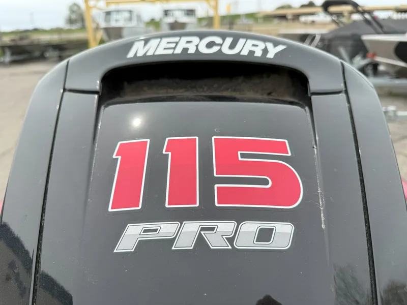 Slide: The Image of Mercury 115 Pro outboard motor on 2022 Tracker Pro Team 190 TX boat. - 17