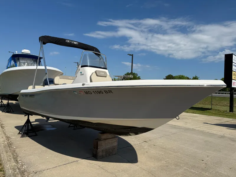 Slide: The Image of 2021 Key West 189 FS boat displayed outdoors on a sunny day. - 5