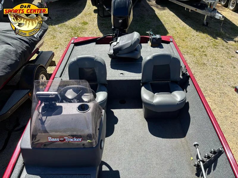 Slide: The Image of 2021 Tracker Bass Tracker Classic XL boat with dual seats and steering console. - 6