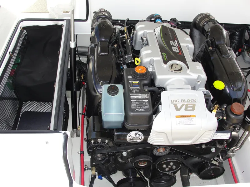 Slide: The Image of 2013 Cobalt A25 boat engine, featuring a powerful Big Block V8 design. - 35