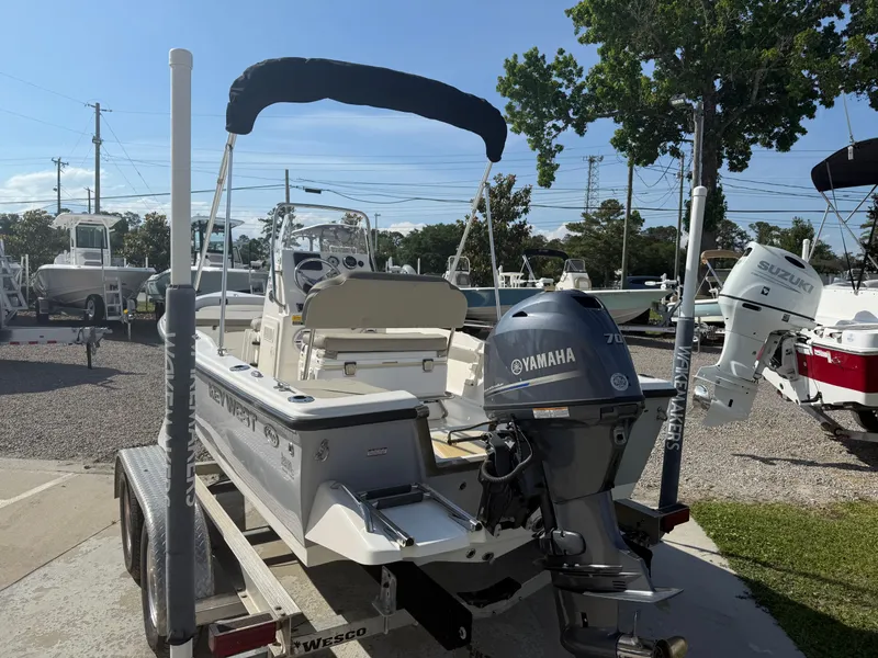 Slide: The Image of 2023 Key West 1720 Center Console boat with Yamaha engine on trailer. - 8