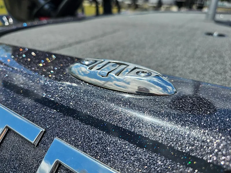 Slide: The Image of 2022 Skeeter ZX200 boat detail with metallic finish and chrome accents. - 24