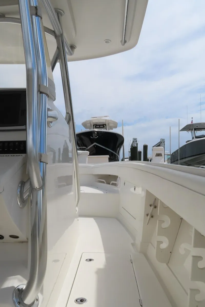Slide: The Image of 2013 Jupiter 34 boat deck with sleek design and modern features. - 12