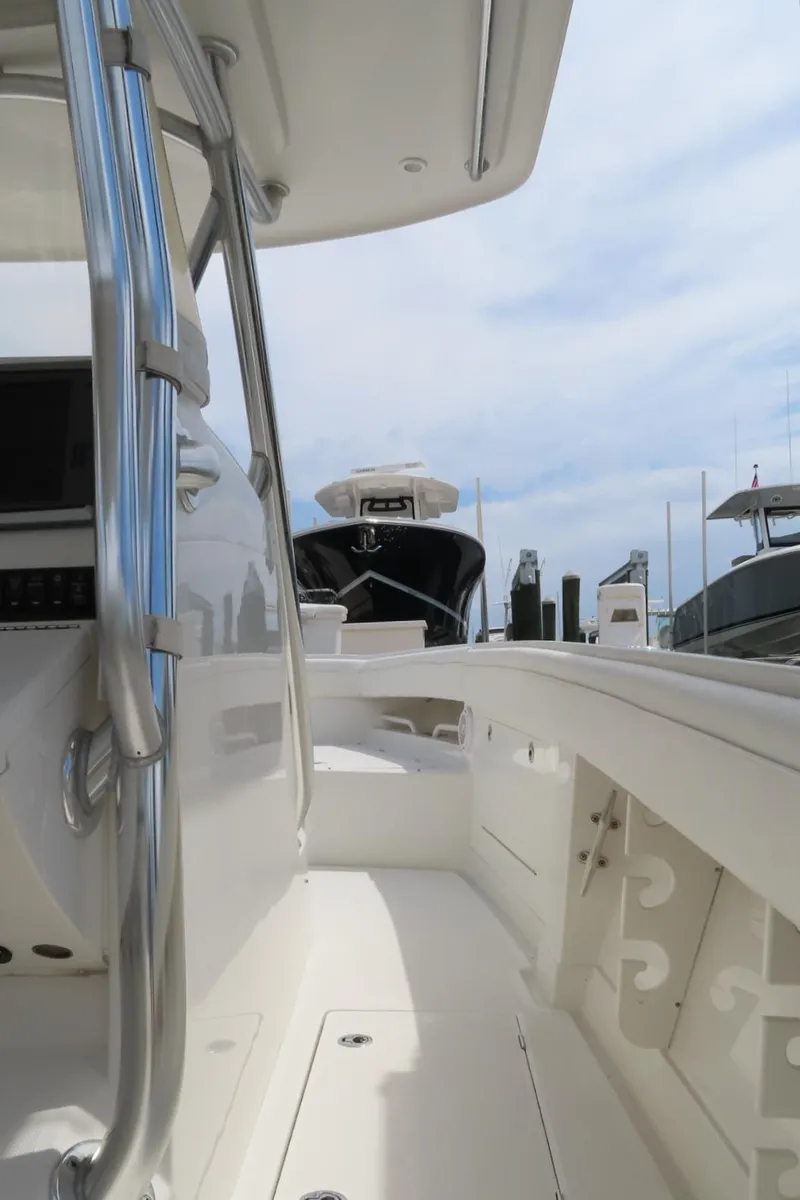 Slide: The Image of 2013 Jupiter 34 boat interior with sleek design and modern features. - 7