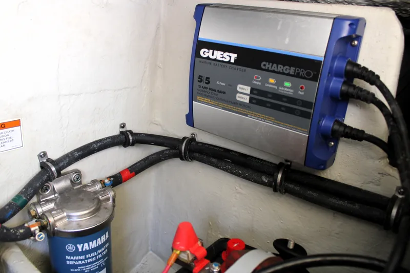 Slide: The Image of Battery charger and fuel filter in 2019 Grady-White Freedom 275 boat. - 20