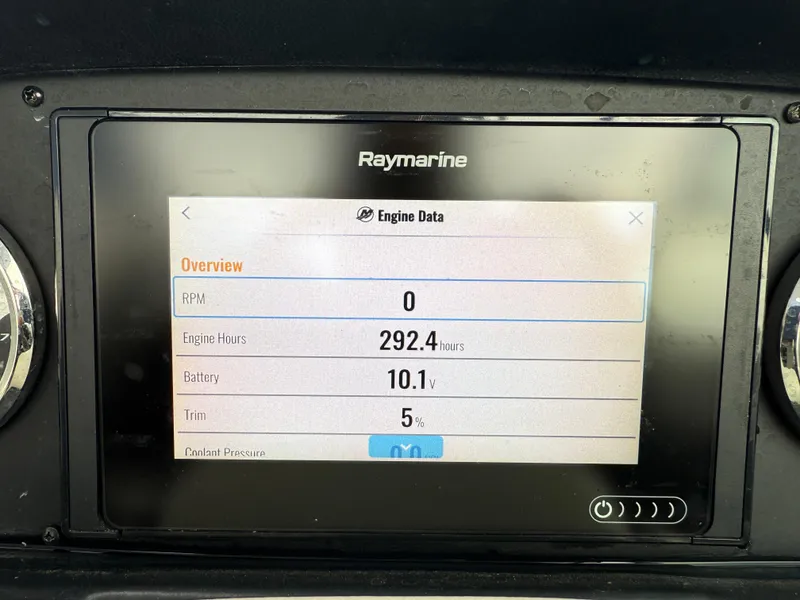 Slide: The Image of Raymarine display showing engine data for 2019 Crownline Eclipse E255 XS boat. - 40