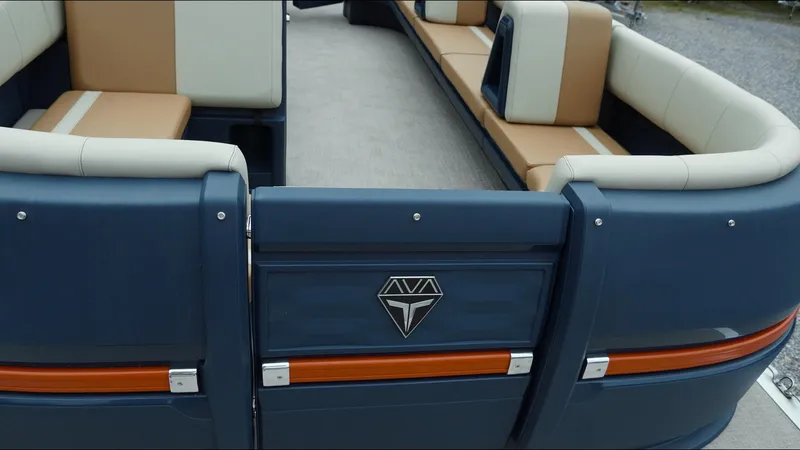 Slide: The Image of 2025 Tahoe Pontoon Aura 2185 Quad Lounger Triple, luxurious seating and sleek design. - 10