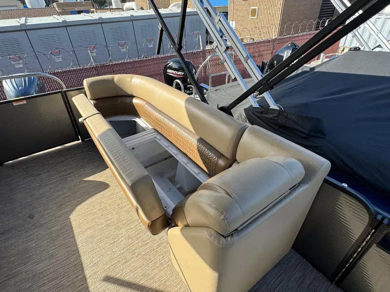 Slide: The Image of 2023 Godfrey SWEETWATER 2286 SB pontoon boat with tan seating and storage. - 29