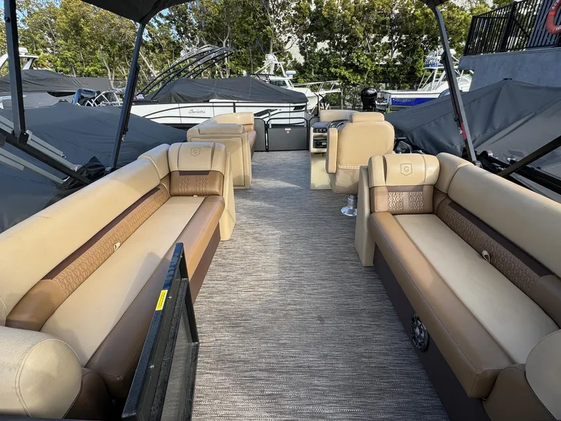 Slide: The Image of 2023 Godfrey SWEETWATER 2286 SB pontoon boat with spacious seating and modern design. - 6