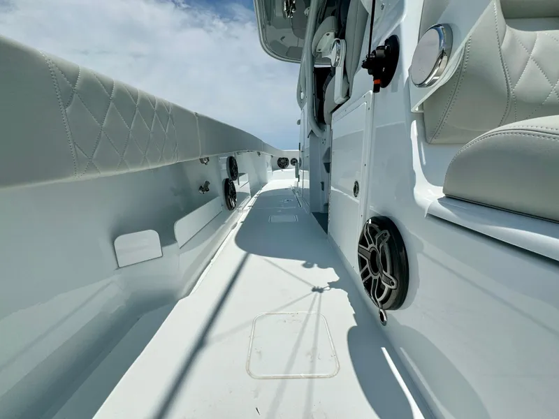 Slide: The Image of 2024 Freeman 38 boat interior with sleek design and modern features. - 41