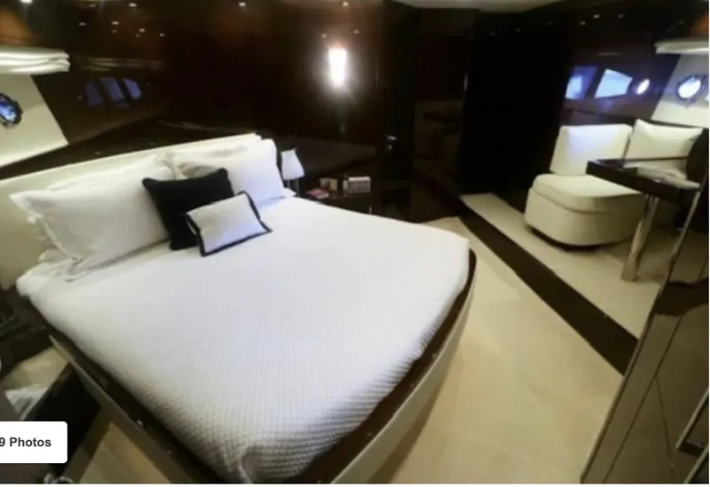 Slide: The Image of Luxurious bedroom on the Uniesse 65 MY yacht, year 2009. - 5