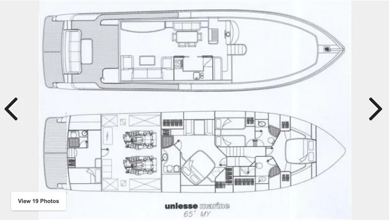 Slide: The Image of Floor plan of the 2009 Uniesse 65 MY yacht. - 6