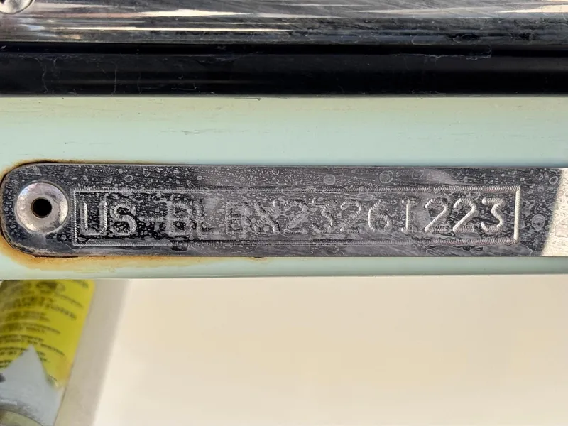 Slide: The Image of 2023 Bayliner Trophy T20CC hull identification number plate. - 27
