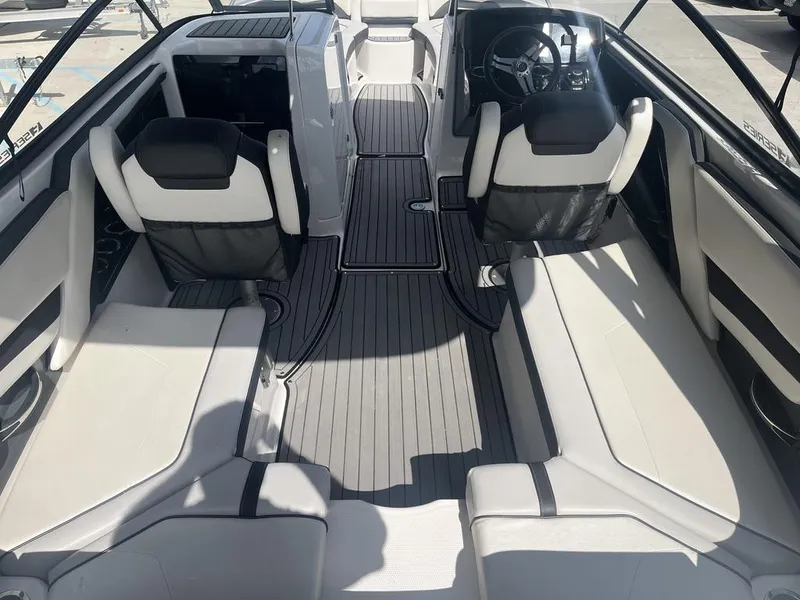 Slide: The Image of Interior of 2018 Yamaha Boats 242 Limited S E-Series, featuring sleek seating and modern design. - 6