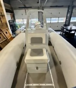 Slide: The Image of 2025 Inmar 430R-AL inflatable boat in a garage setting. - 8