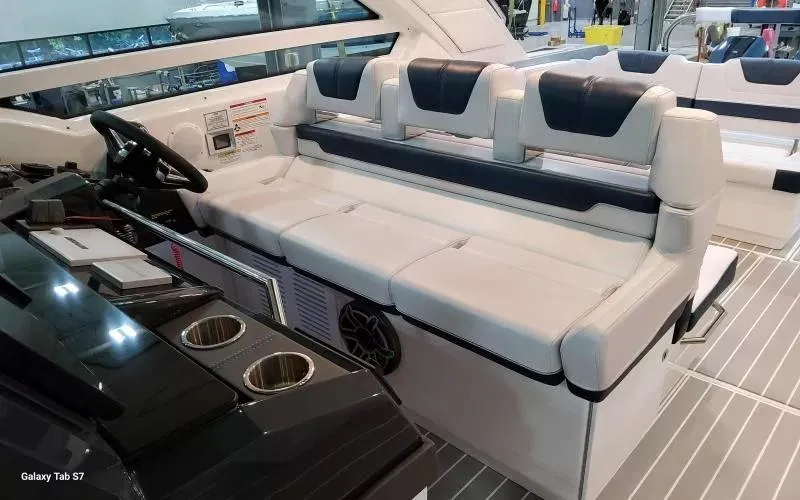 Slide: The Image of 2025 Formula 400 Super Sport Crossover interior with luxurious seating and modern dashboard. - 19