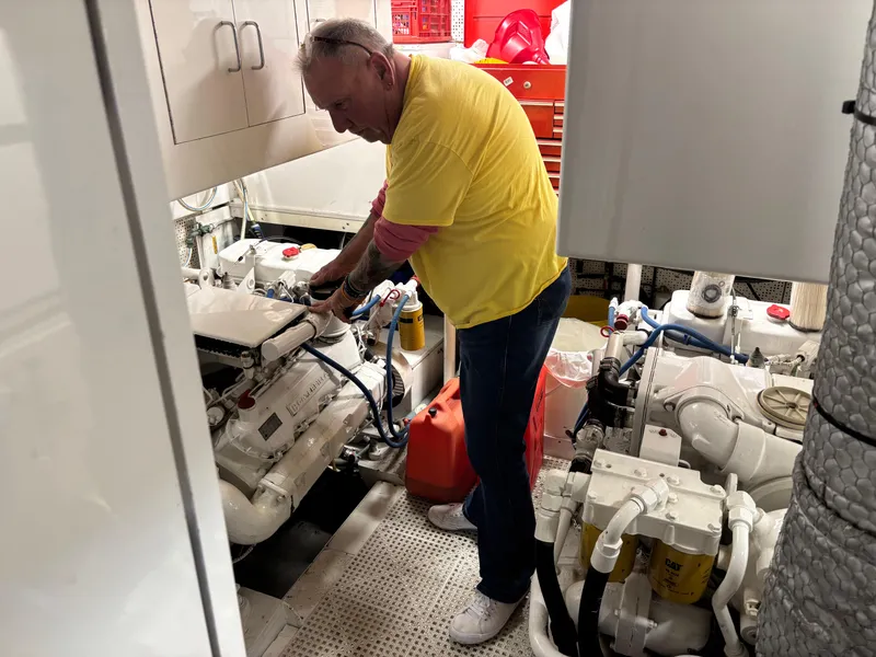 Slide: The Image of Engine room of 1987 DeFever 53 POC yacht with generator. - 30