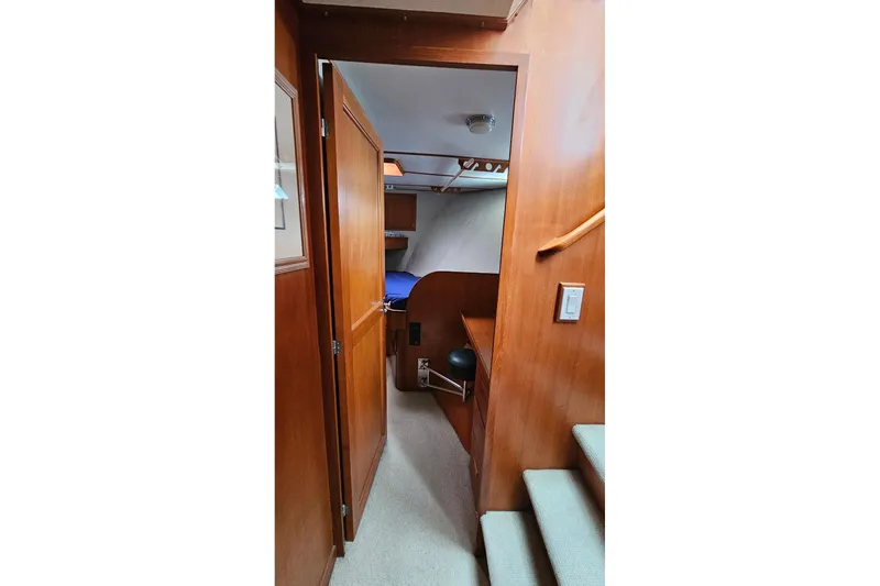 Slide: The Image of Bathroom interior of 1987 DeFever 53 POC yacht with sink and mirror. - 47