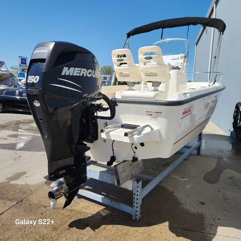 Slide: The Image of 2010 Boston Whaler 190 Outrage with Mercury 150 engine on display. - 6