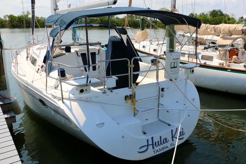 Slide: The Image of Catalina 350 sailboat, 2006 model, docked in Tampa, Florida marina. - 0