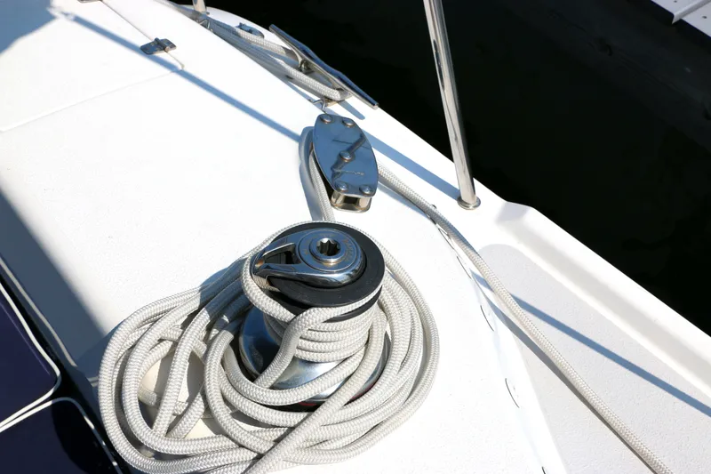 Slide: The Image of Sailboat deck with winch and rope on a 2006 Catalina 350. - 10