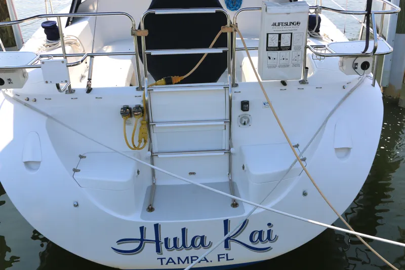 Slide: The Image of Catalina 350 sailboat, 2006 model, named "Hula Kai" docked in Tampa, FL. - 2