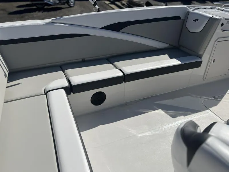Slide: The Image of 2025 Starcraft SVX 231 OB boat interior with sleek seating and modern design. - 4