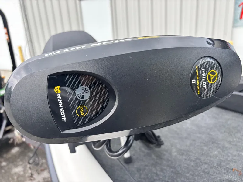 Slide: The Image of Minn Kota i-Pilot trolling motor on 1999 Triton TR19 boat deck. - 3