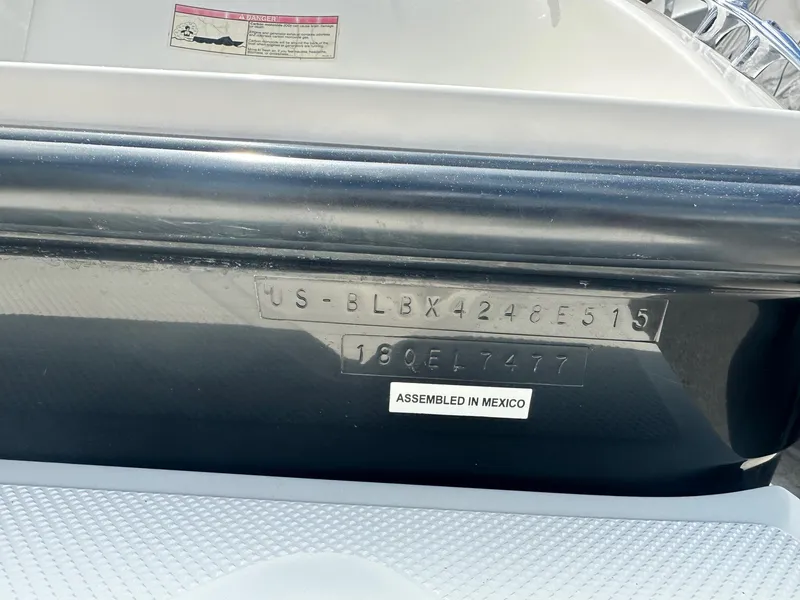 Slide: The Image of 2015 Bayliner Element 180 XL boat hull identification number, assembled in Mexico. - 10
