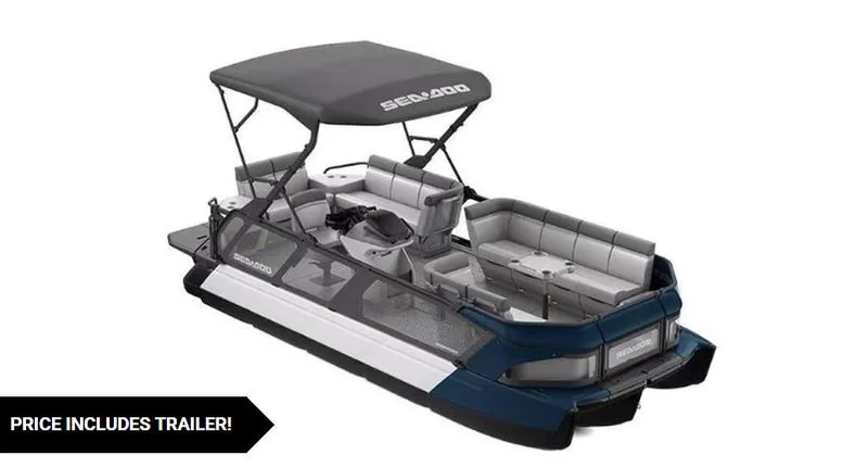 The Image of 2024 Sea-Doo Switch Cruise 21 pontoon boat with canopy, includes trailer. - 0