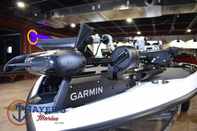 Slide: The Image of 2023 Bass Cat Puma STS boat with Garmin equipment at Thayer's Marine showroom. - 15