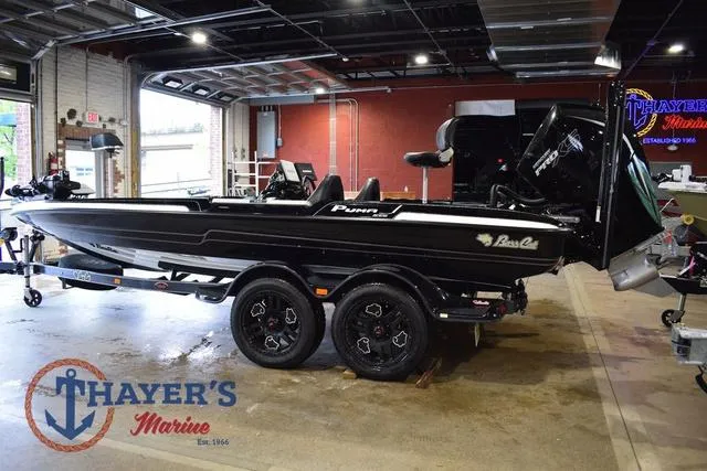 Slide: The Image of 2023 Bass Cat Puma STS boat in showroom at Thayer's Marine. - 3