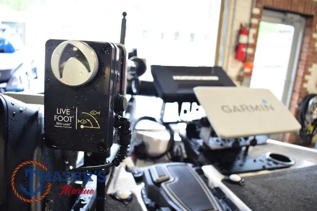 Slide: The Image of 2023 Bass Cat Puma STS boat with Garmin electronics and Live Foot sonar system. - 39