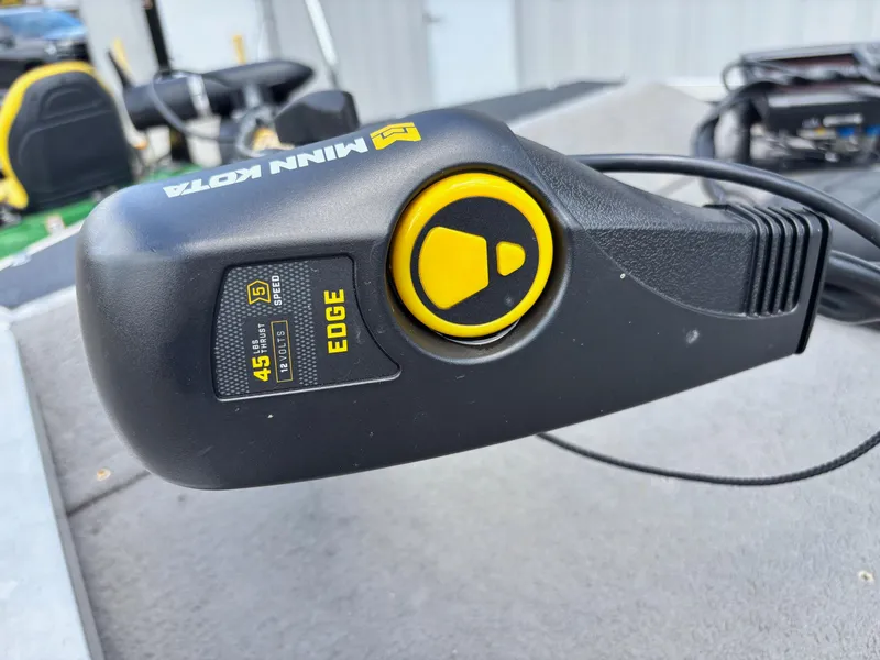 Slide: The Image of Minn Kota Edge trolling motor on 1995 Bass Tracker Pro 18 boat. - 3