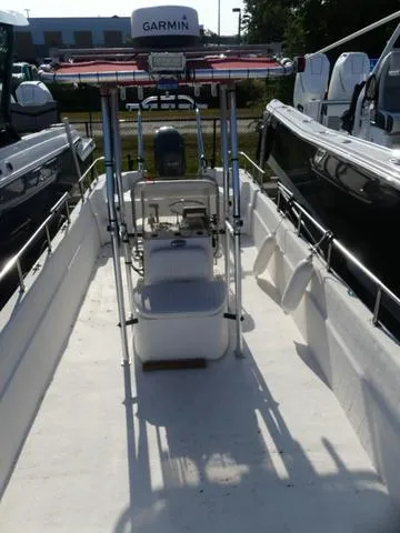 Slide: The Image of 2012 Carolina Skiff DLV Series 258 boat interior with Garmin equipment. - 14