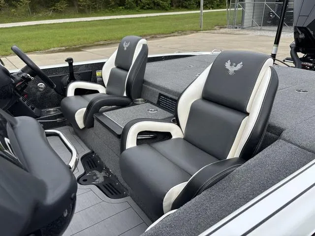 Slide: The Image of Interior of 2020 Phoenix 920 Elite boat with sleek, comfortable seating. - 15