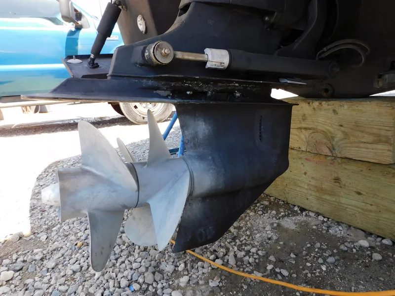 Slide: The Image of Propeller of a 2011 Monterey 260 SCR boat on gravel surface. - 25