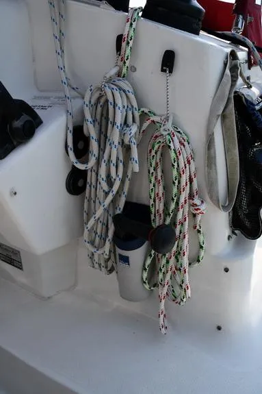 Slide: The Image of Ropes on a 2014 Fountaine Pajot Mahe 36 Evolution catamaran deck. - 15