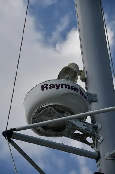 Slide: The Image of Radar equipment on a 2014 Fountaine Pajot Mahe 36 Evolution sailboat mast. - 33