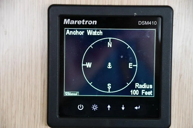 Slide: The Image of Maretron DSM410 display showing anchor watch on Fountaine Pajot Mahe 36 Evolution, 2014 model. - 41