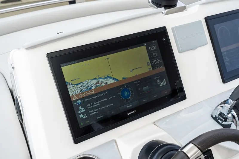 Slide: The Image of Garmin navigation display on 2019 Tiara Yachts F 53 dashboard. - 20