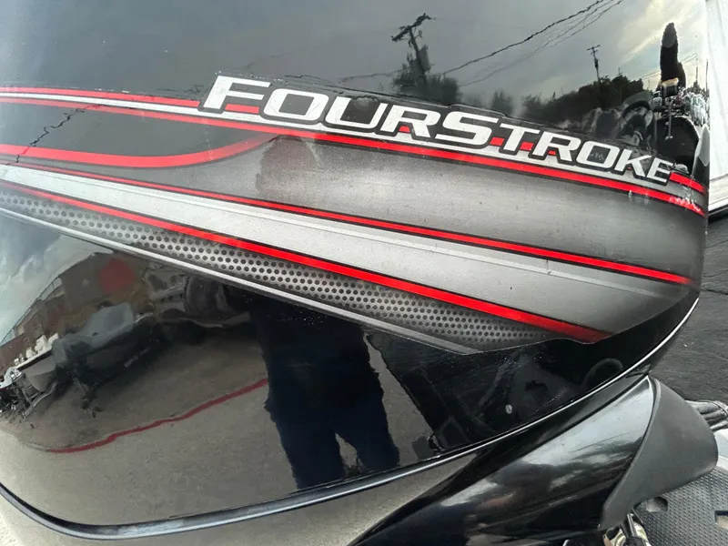Slide: The Image of 2016 Tracker Pro Team 175 TXW boat engine with "FourStroke" branding. - 46