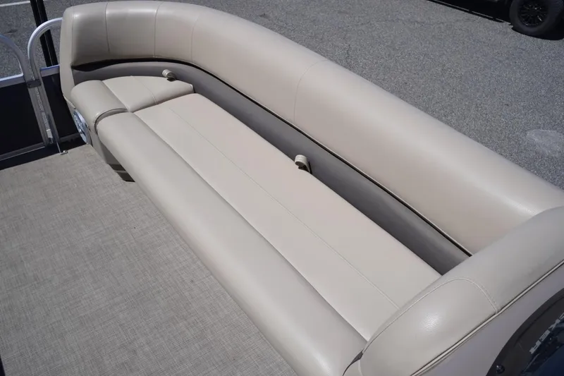 Slide: The Image of 2022 Sun Tracker Party Barge 18 DLX pontoon boat with beige seating. - 23
