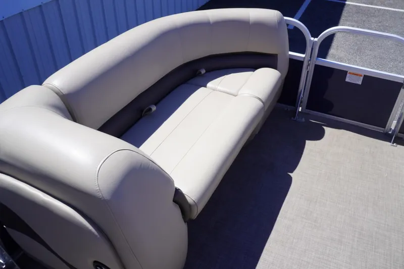 Slide: The Image of 2022 Sun Tracker Party Barge 18 DLX pontoon boat with beige seating. - 25