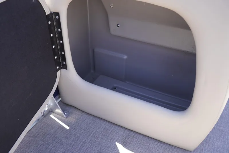 Slide: The Image of Storage compartment of 2022 Sun Tracker Party Barge 18 DLX pontoon boat. - 42