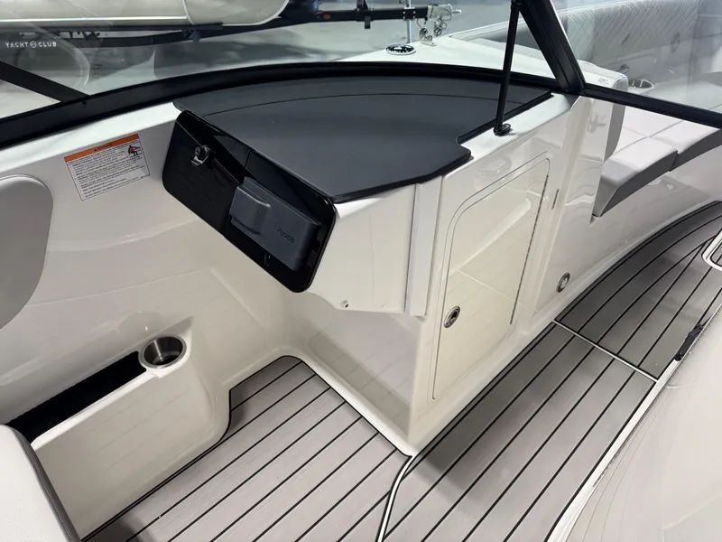 Slide: The Image of 2026 Sea Ray SDX 270 boat interior with sleek design and modern features. - 15